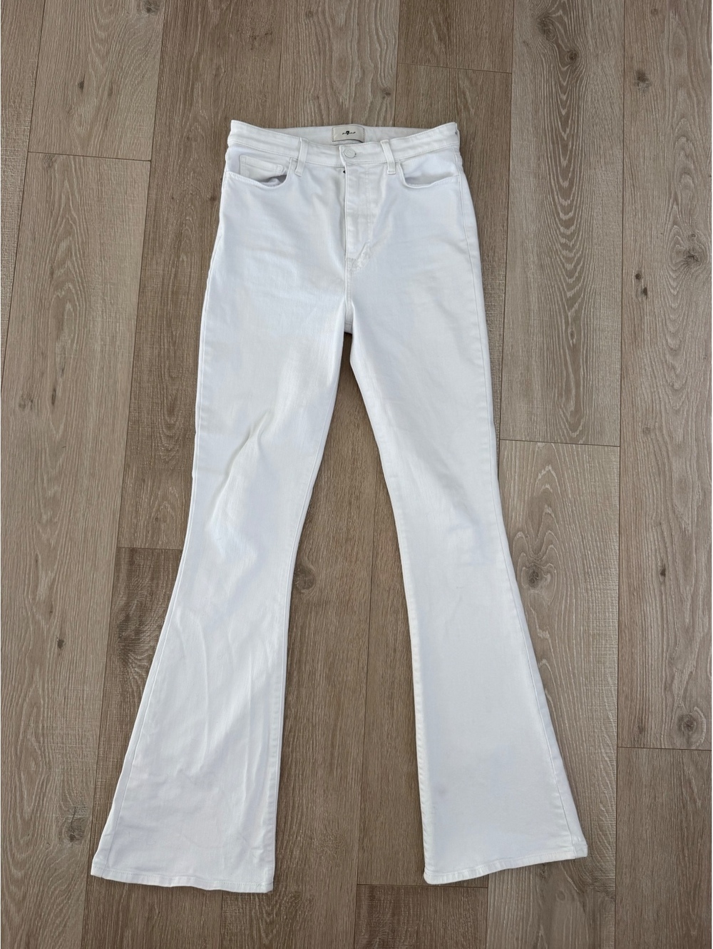 7 for all Mankind white ultra high rise skinny boot jeans